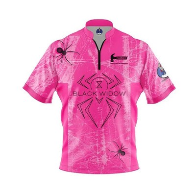 (Custom Name) - Hammer Black Widow Pink Grunge Bowling Jersey Shirts Size S-5XL