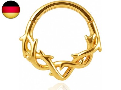 Vankula Septum Clicker Hinged Segmentring 316L Edelstahl 8mm 10mm 16g