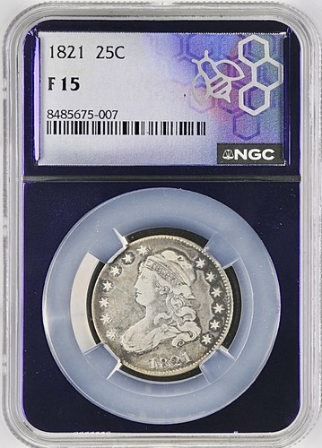 1821 CAPPED BUST QUARTER NGC F15