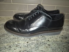Dolce & Gabbana Black Leather Derby Shoes Men’s 10 Made in Italy Rubber Sole