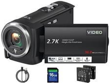 Video Camera Camcorder, QHD 2.7K 56MP 16X Digital Zoom Vlogging Camera