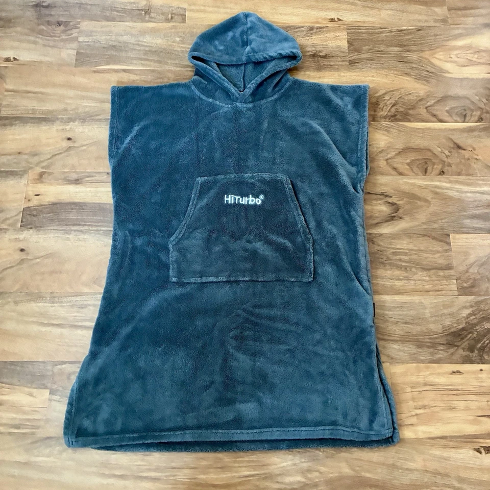Hiturbo Niños Gris Cambiador Toalla Poncho Bata de Baño con Sudadera 5-12 Años Foto 2 de 4