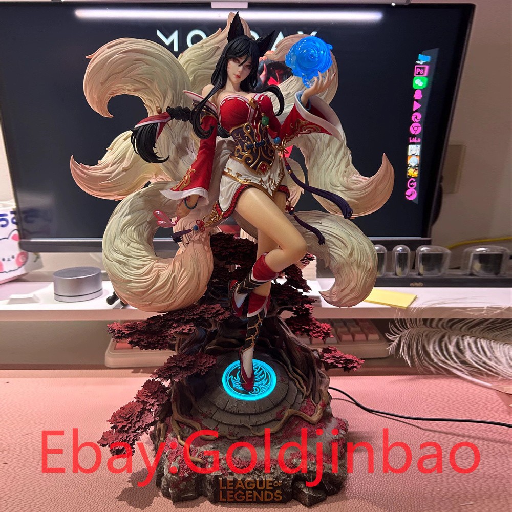 JIMEI Palace LOL the Nine-Tailed Fox Model Ahri Statue In Stock