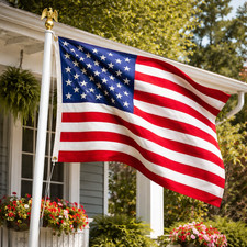 American Flag 3x5' Heavy Duty Polyester - Made in USA - Sewn Stripes Embroidered