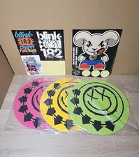 RARE (Set of 3) BLINK-182 Turntable Felt DJ Slipmat for Vinyl Records + Stickers