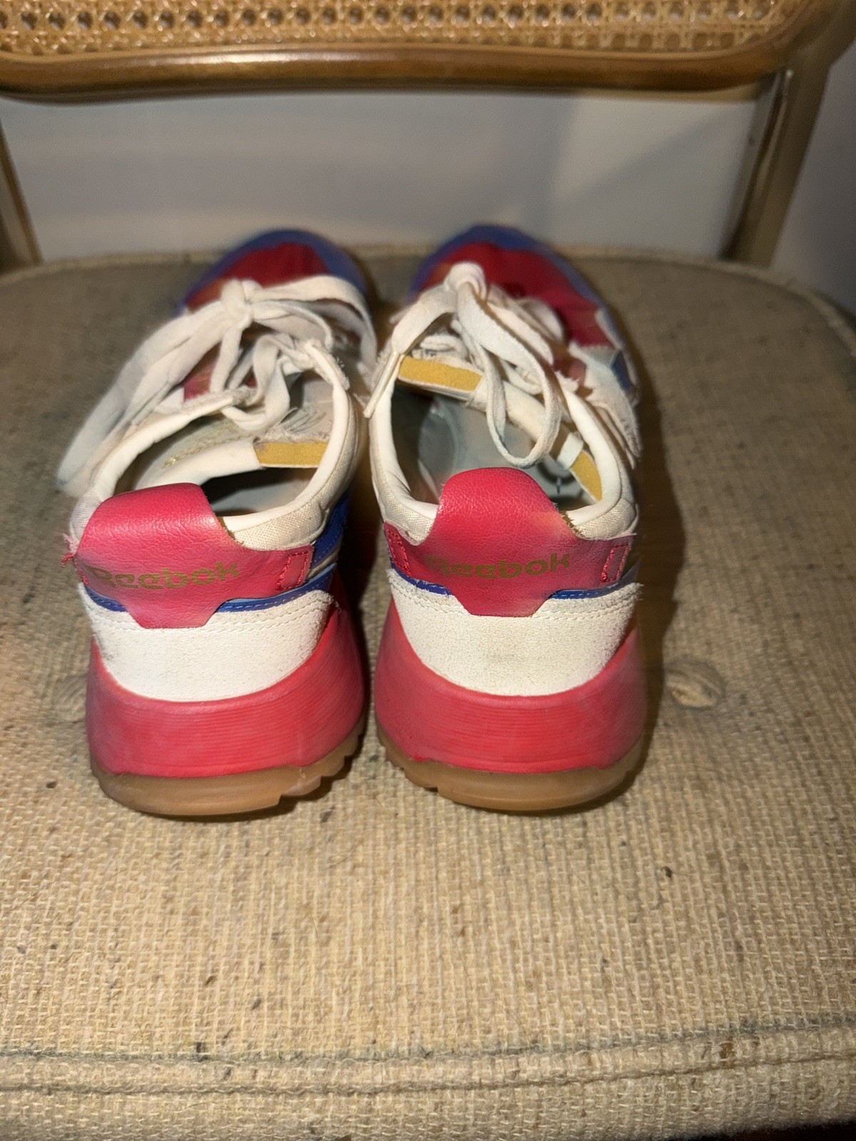 Size 8 - Reebok CL Legacy Classic Men’s Shoes Chalk Red Blue Gold (GW8703) thumbnail 5