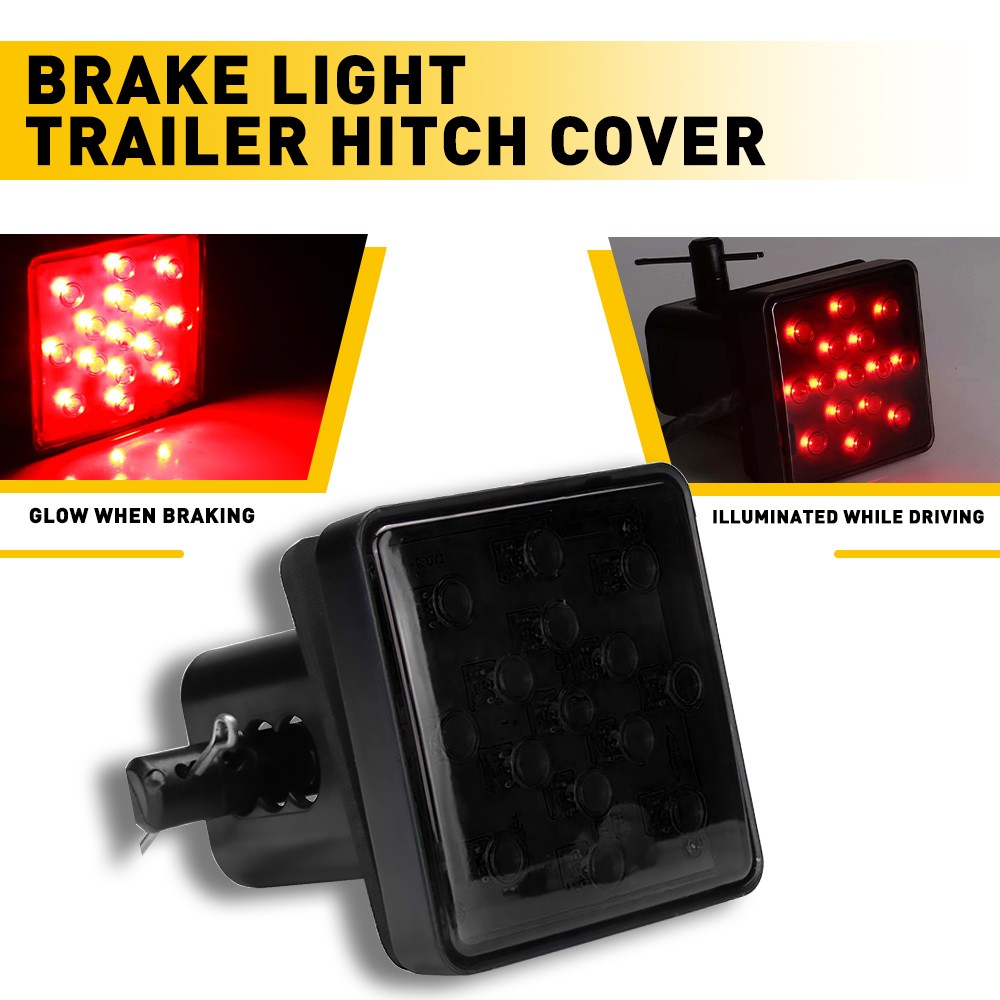 LED TOW RUNNING/BRAKE/REVERSE HITCH LIGHT COVER TRUCK FOR TRAILER 2" RECEIVER EV