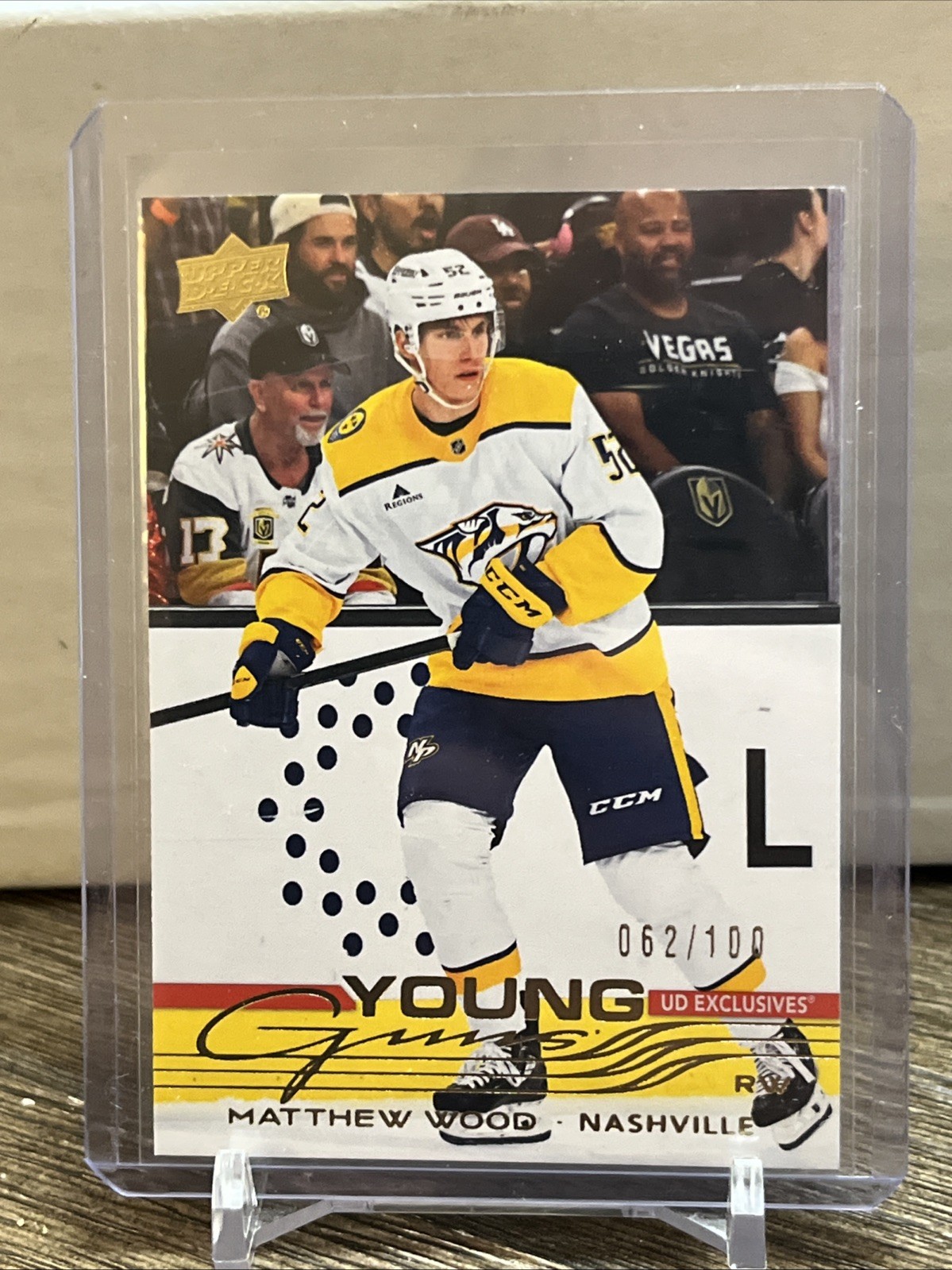 Matthew Wood EXCLUSIVES /100 SSP 2025-26 Upper Deck Series 1 Young Guns #228 RC