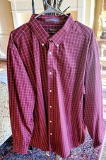Eddie Bauer Mens XXL Regular Button Up Dress Casual Shirt Pre Owned Red Color