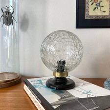 Plafonnier ou applique globe verre craquelé 15 cm rosace porcelaine LAMP-7673