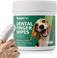 New Pet Dental Finger Wipes 50Ct   Dogs  Cats, Plaque  Tartar Remover, No-Rins