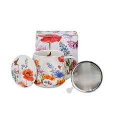 DUO Tasse Spring Teetasse mit Sieb und Deckel 0,43 L Porzellan