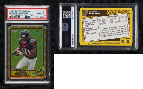 2013 Topps Chrome 1986 Design Gold Refractor /75 DeAndre Hopkins PSA 8 Rookie RC