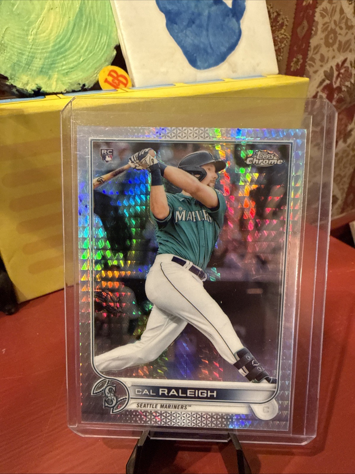 2022 Topps Chrome - Cal Raleigh #149 Prism Refractor (RC) Rookie Mariners Mint