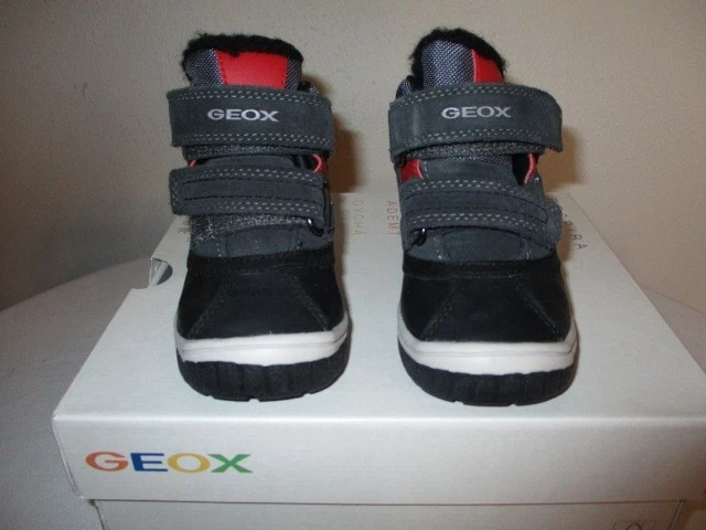 NIB Geox Baby Boys' Omar Wpf Waterproof Dark Gray/Red Shoes Size 4.5 US - Image 2 of 4