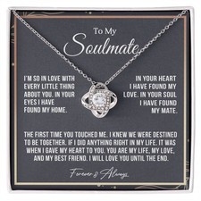 To My Soulmate Necklace Women Love Knot Anniversary Birthday Wife Gifts for her