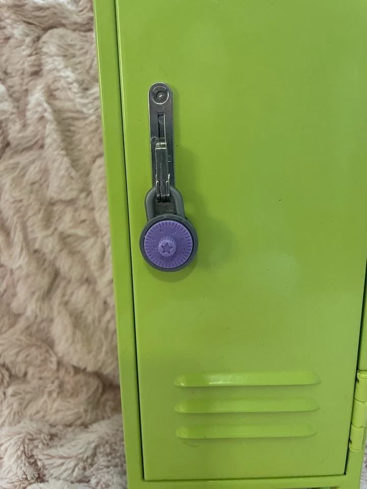 American Girl Doll Truly Me Green Metal School Locker With Padlock 12.5" Tall - Image 2 of 4