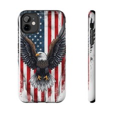 Rustic American Flag Bald Eagle Phone Case Patriotic USA Cover for Iphone