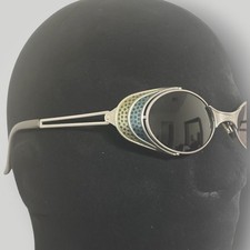 Vintage Jean Paul Gaultier 56-7109 Steampunk Sunglasses Side Shield Japan Made