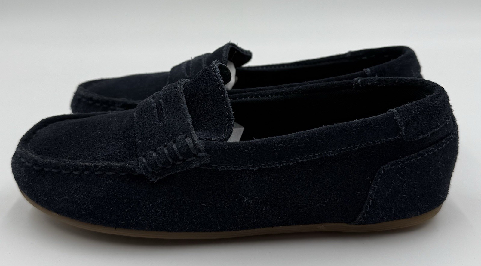 Zara Navy Blue Suede Slip On Loafer Kids Shoes Size 32 * See Size Chart Photo * thumbnail 6