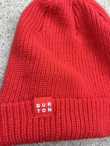 Burton Beanie Red Solid One Size Ski Snowboard Winter Streetwear Shred Outdoor - Picture 8 of 8