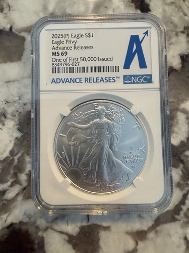 2025 (P) 1 oz Eagle Privy American Silver Eagle NGC MS69  Advanced Release