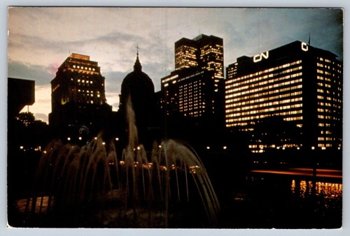 Place du Canada At Night, Montreal Quebec Postcard, 1986 Postal Code ...
