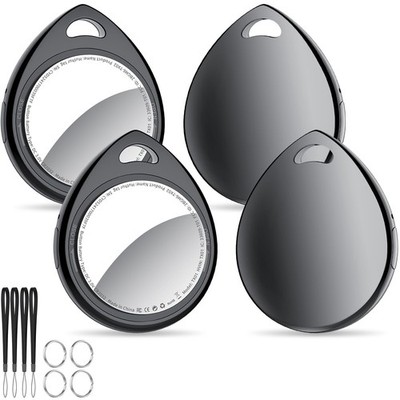 QCOQ Air Tags Finder 4er Pack Schwarz, Schlüssel Kompatibel Tinte Schwarz (4er Pack) 