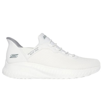 SKECHERS Slip-Ins BOBS Sport Squad White Shoes Men Without Laces Memory Foam