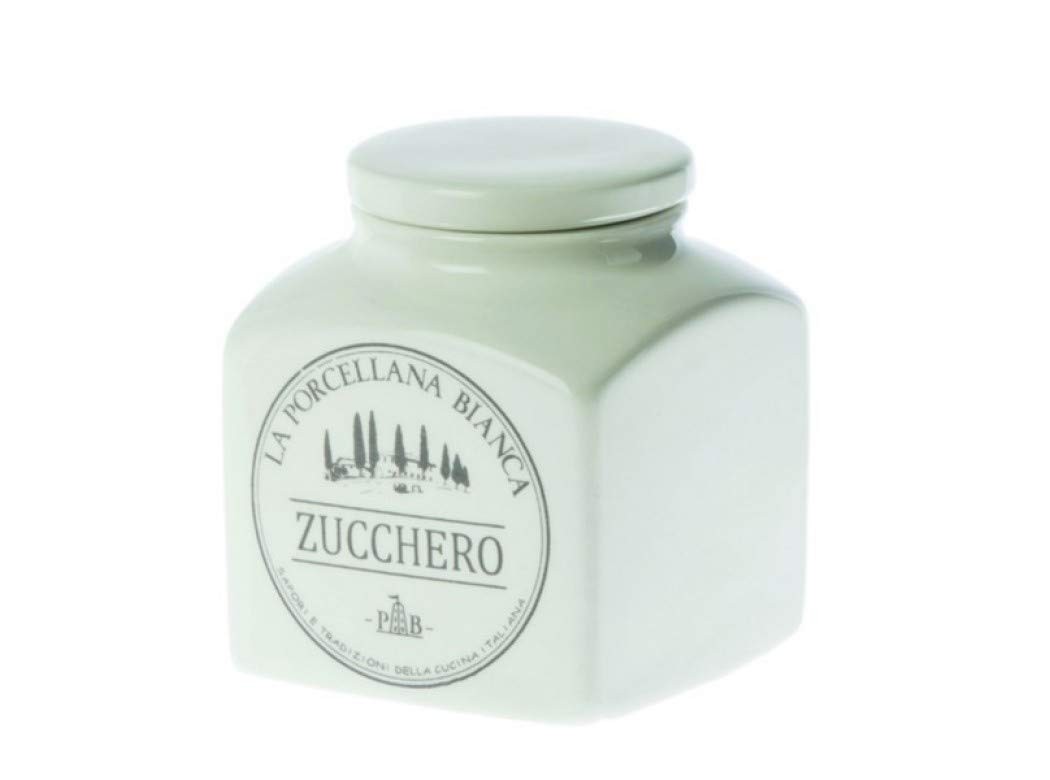 La Porcellana Bianca, Barattolo per Zucchero in Porcellana Decorata, Linea QVdG