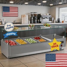 Stainless Steel Commercial Refrigerated Work Table Double Door Prep Counter wi