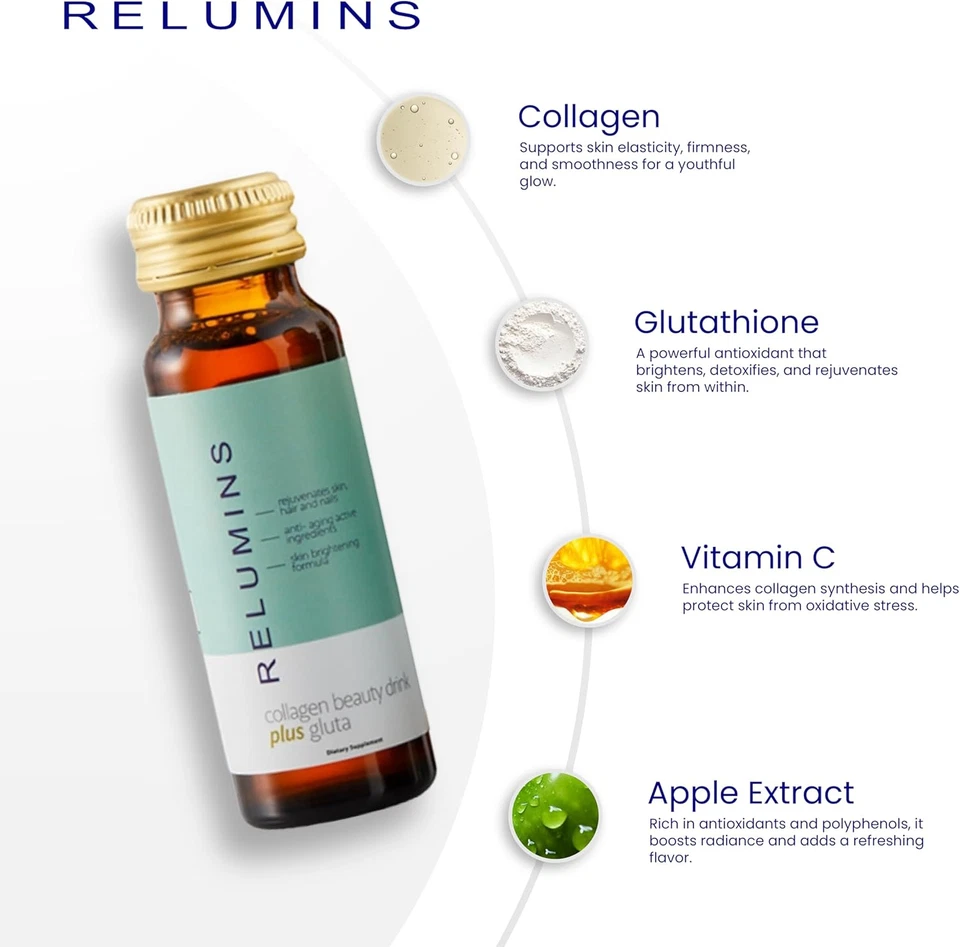 Relumins Advance Rejuvenating Collagen Beauty Drink Apple Flavor, Ten 50mL - Image 4 of 4