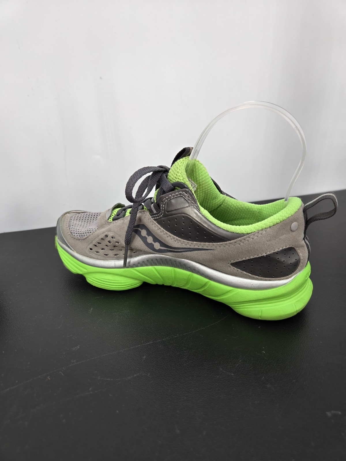 Saucony Womens 6 Grid Profile Running Shoes Sneakers Gray Bright Green Lace Up thumbnail 7