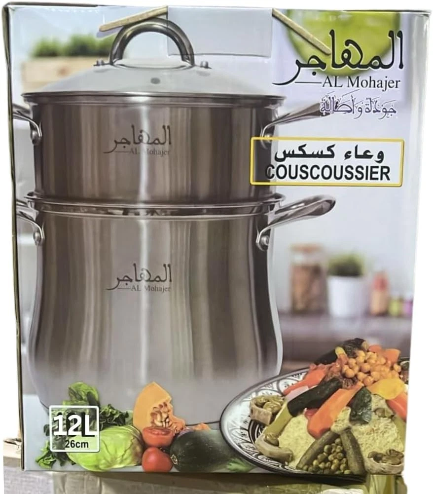 Stainless Steel Couscous Pot 12L 28cm Steamer Set Moroccan Couscoussier Vegetabl