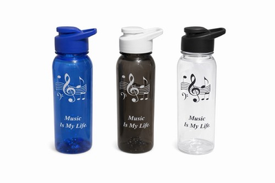 #ad Music Is My Life 24oz Leakproof BPA Free Water Bottle Blue Dark Grey Clear $39.99