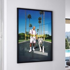 Mike Tyson Poster with White Tiger Motivational Athlete Printable Wall Decor