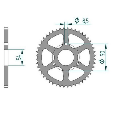 Stahl Kettenrad für Malaguti Drakon 50 NKD 2007 72002000 420er 48 Zähne