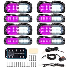 8-pcs Sync Feature Led Emergency Strobe Lights Ultra Slim Grille Surface Moun... 8-pcs Sync Feature Led Emergency Strobe Lights Ultra Slim Grille Surface Moun...