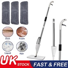 Floor Cleaning Microfibre Spray Mop For Floor Mop Dry Wet With 3 Reusable Pad UK