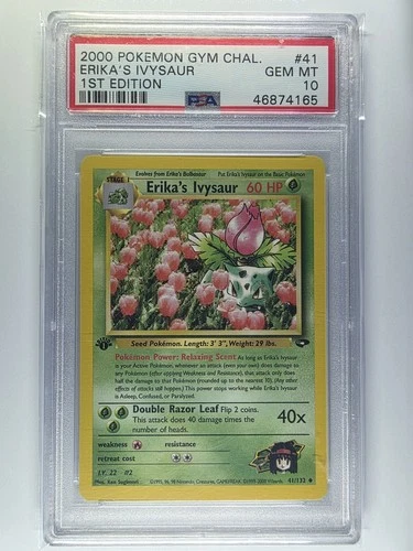 2000 POKEMON GYM CHALLENGE 1ST ED #41 ERIKA'S IVYSAUR PSA 10 Gem Mint