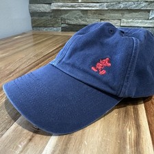 WALT DISNEY WORLD Navy Blue Strap Back Baseball Cap Red Embroidered Mickey Mouse