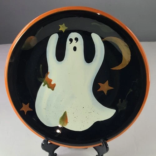 Certified International Susan Winget Halloween Pumpkin Dessert/Pie Plate 8.5"