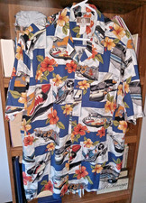 Hawaiian Shirt Men's 2X Multicolor Button Up S/S Military Planes WW2 USA