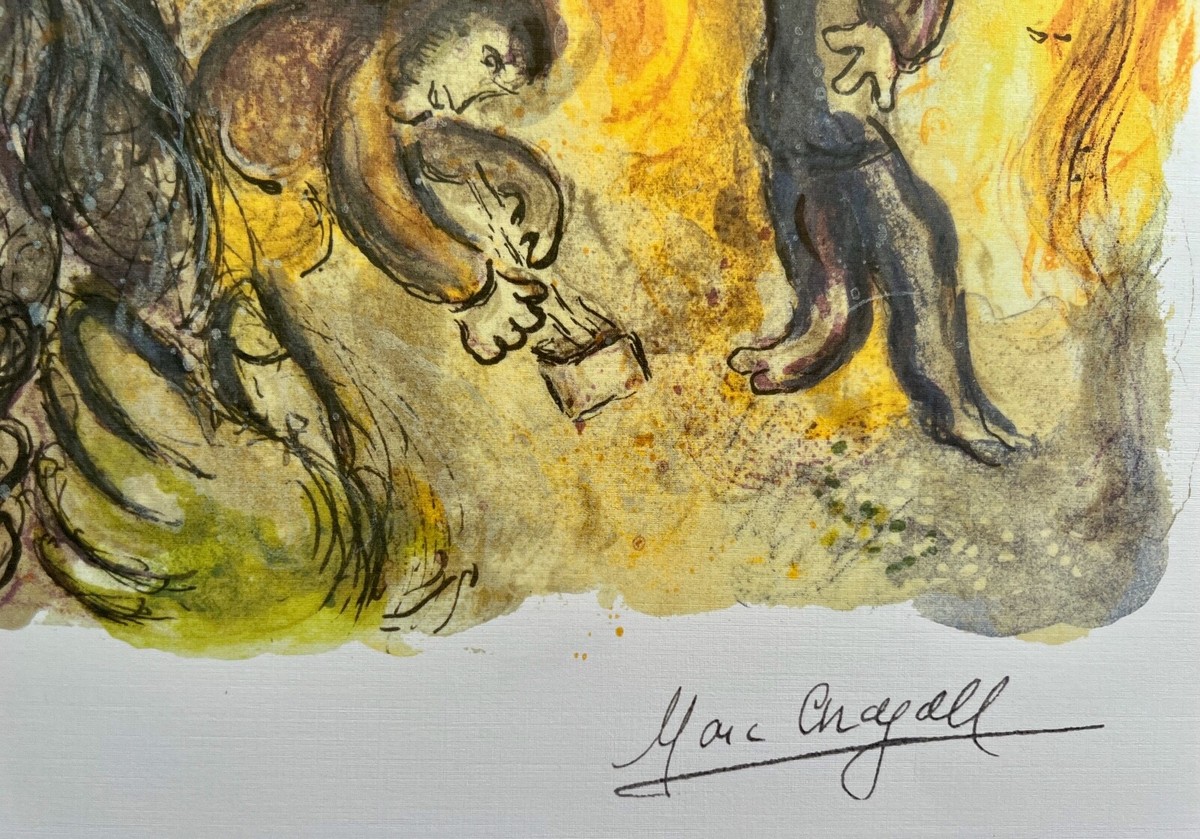 Marc Chagall MOSES SEES SUFFERING Limited Edition Facsimile Signed
