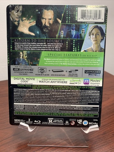 The Matrix Resurrections Steelbook (4K UHD+Blu-ray+Digital) Factory Sealed - Picture 5 of 6