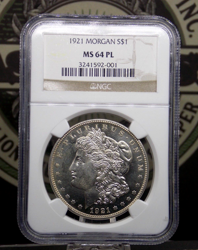 1921 "P" Morgan SILVER Dollar $1 NGC MS64 PL #001 *PROOF LIKE* BU Unc ECC&C, Inc - Picture 5 of 7