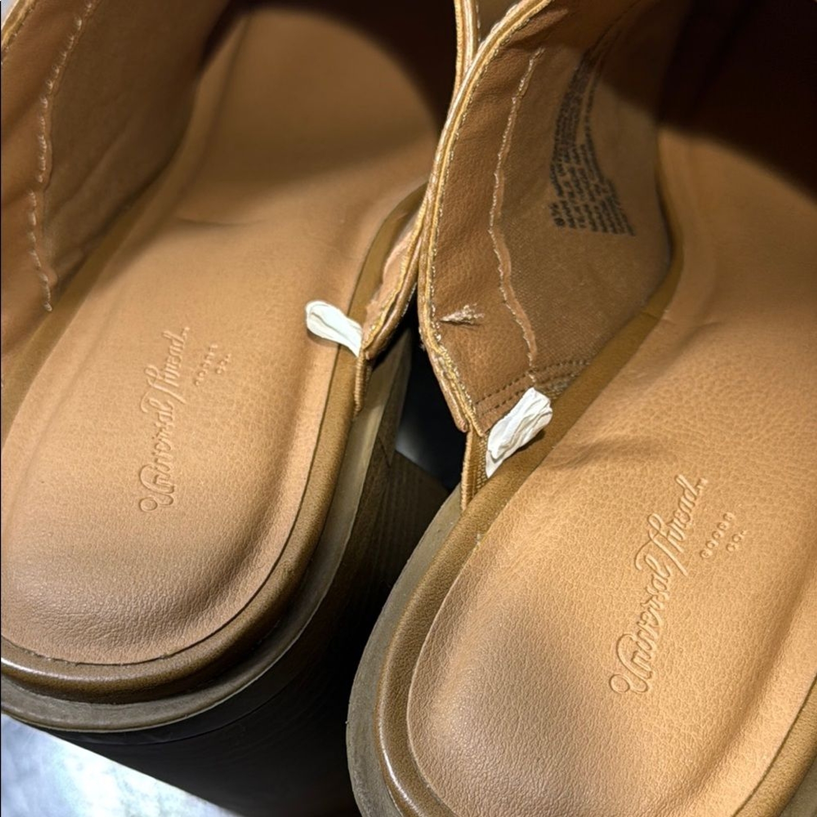 Universal Thread Tan Mules with Rounded Toe and P… - image 7