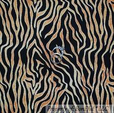 BonEful Fabric FQ Cotton Quilt Black Tan Tiger ZEBRA Skin Wild Animal Skin Print
