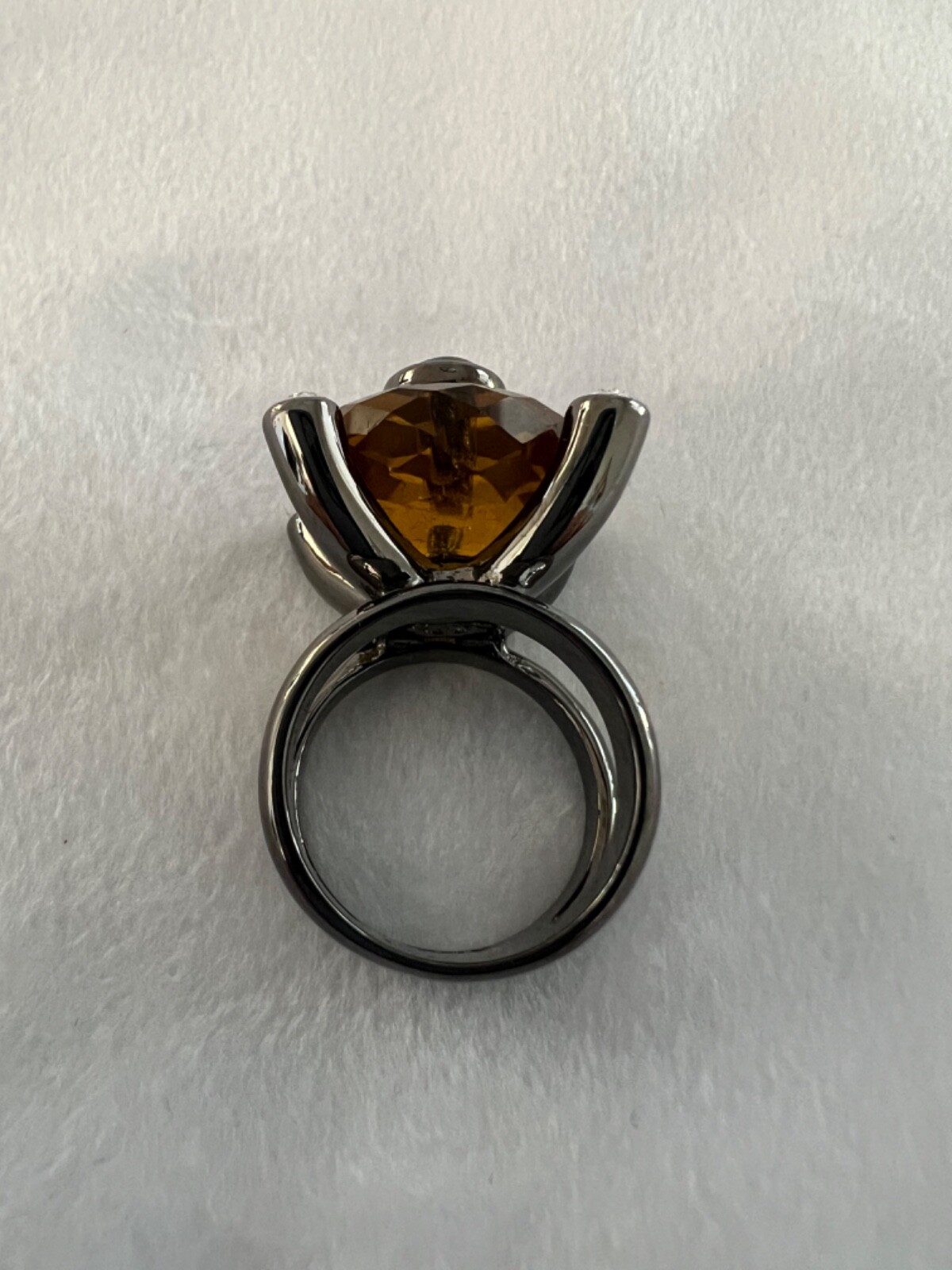 IMAN Global Chic Statement Ring Size 7 Citrine Be… - image 5