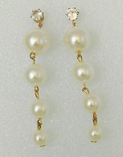 Elegant Long Pearl Drop Statement Earrings   Dazzling  Lightweight for Women
